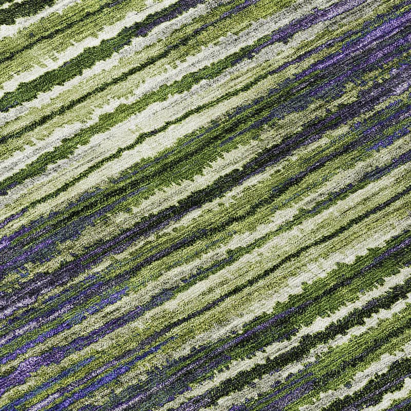 Machine Washable Indoor/ Outdoor Chantille Jagged Stripes Rug