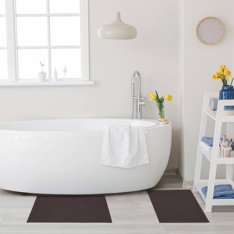 Superior Eco-Friendly Soft and Absorbent Bath Mat (set of 2) - Black