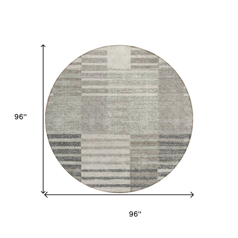 HomeRoots Striped Modern Rectangle Outdoor Rug
