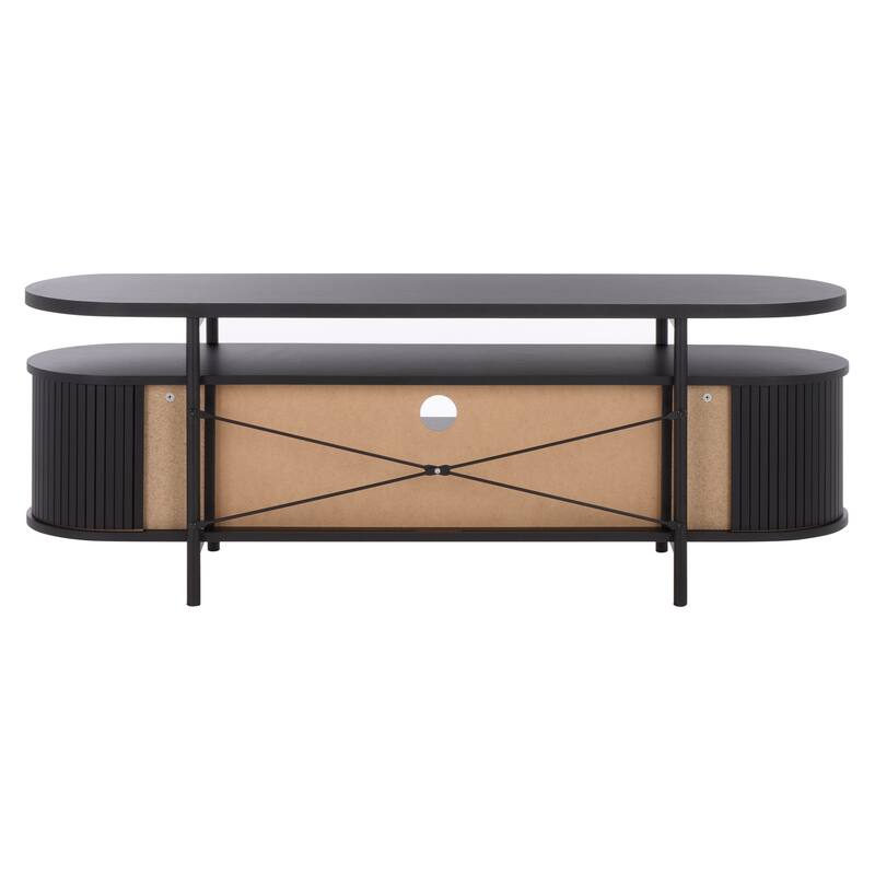 SAFAVIEH Home Etka 2-Drawer Tambour Door Media Stand - 55"W x 16"D x 20"H