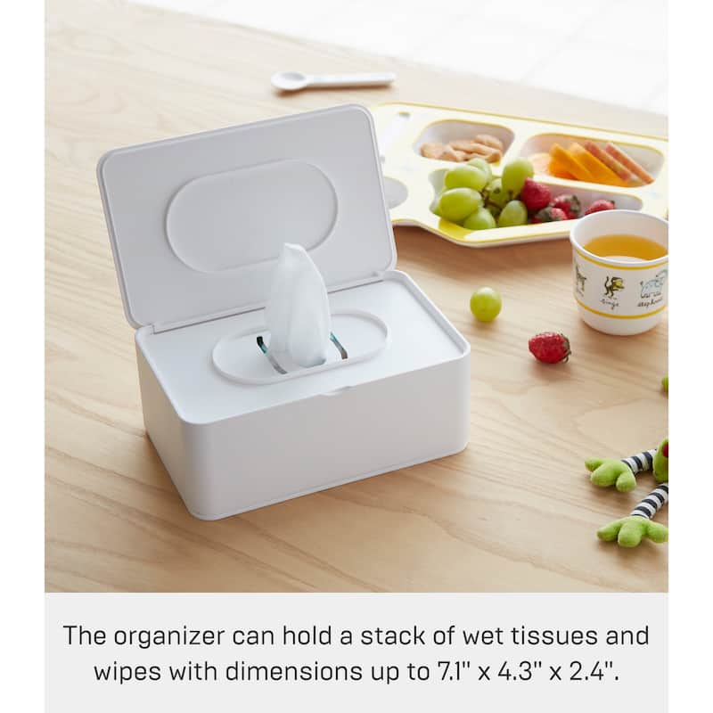 Yamazaki Home Wipes Dispenser, ABS Plastic, Lid - L 4.72 x W 7.48 x H 2.95 inches