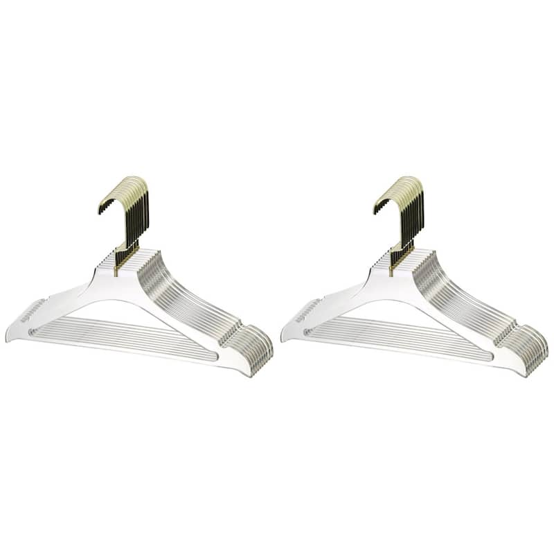 YBM Home Quality Acrylic Clear Coat Hangers, With Bar