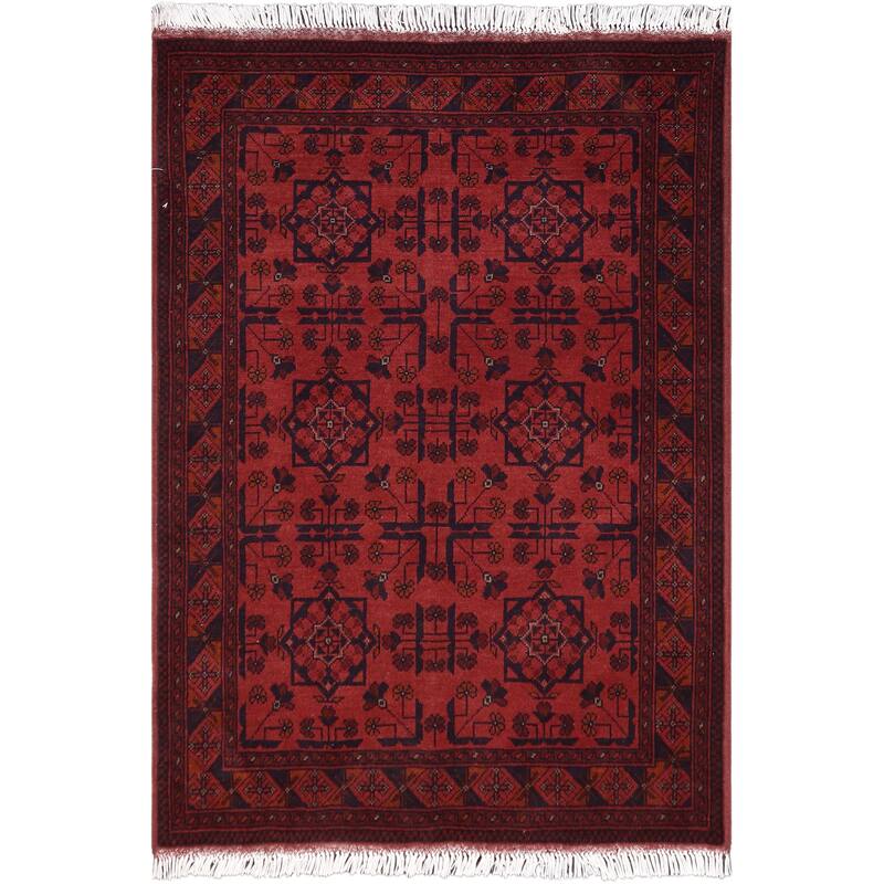 Vintage Biljik Khal Mohammadi Kaiden Red/Blue Rug - 3'5'' x 4'10''
