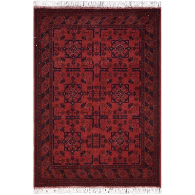 Vintage Biljik Khal Mohammadi Kaiden Red/Blue Rug - 3'5'' x 4'10''