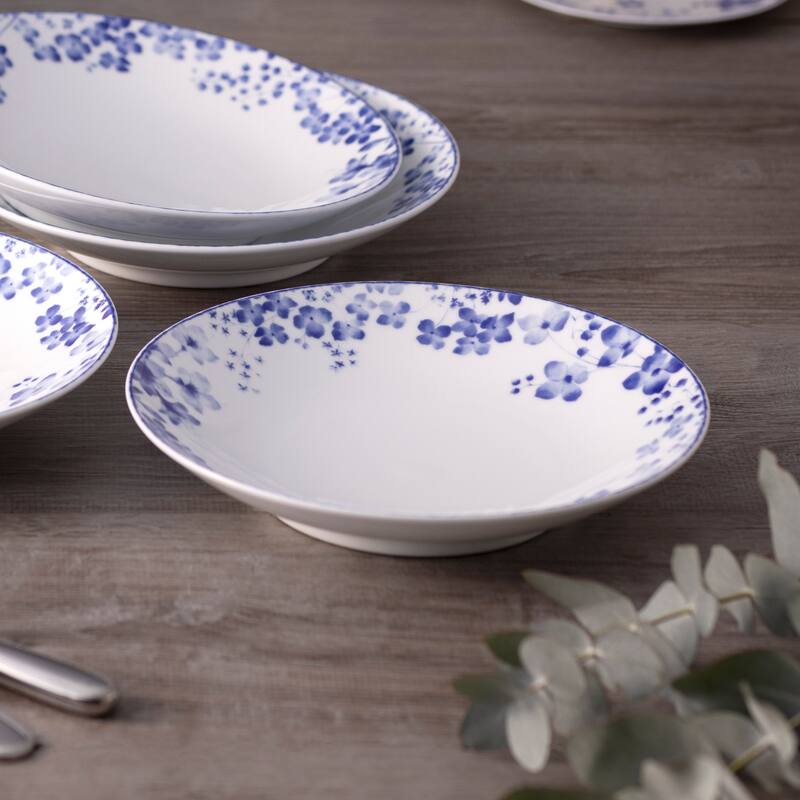 Bloomington Road Blue Set of 4 Pasta Bowls, 9-1/4", 26 oz.