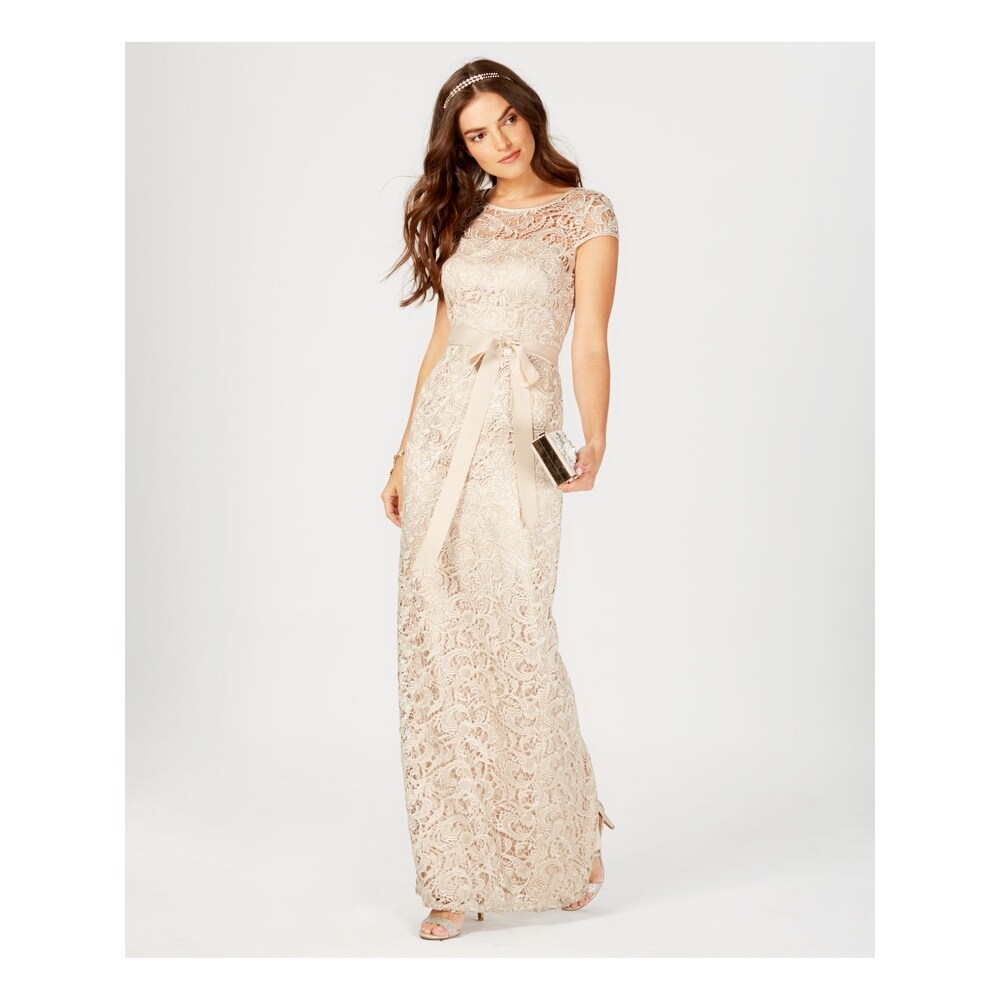 adrianna papell beige dress