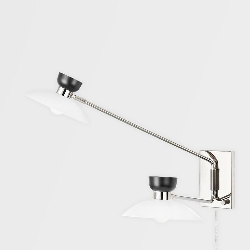 Whitley 2 Light Wall Sconce Plug In - Aged Brass