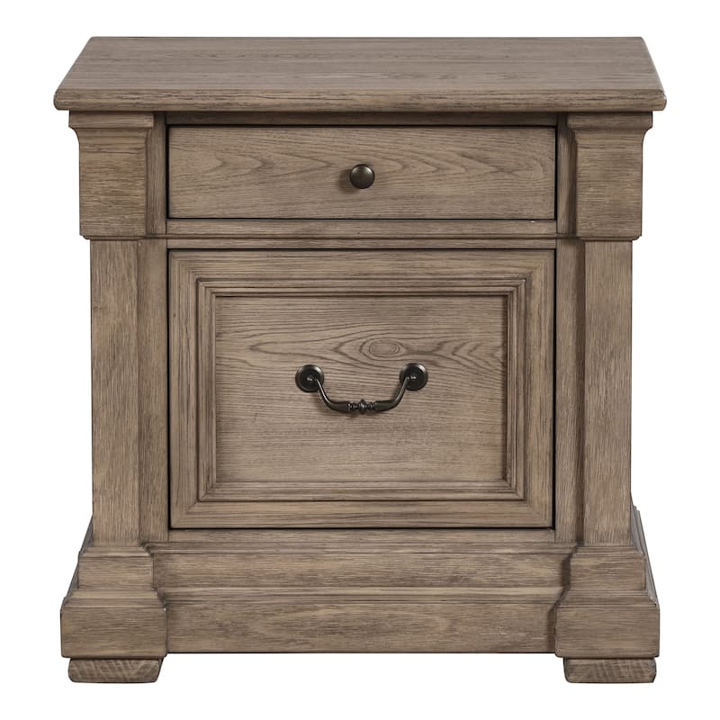 Furniture of America Wacine 3-Piece Weathered Grey Wood Chest and 2-Nightstand Bedroom Set