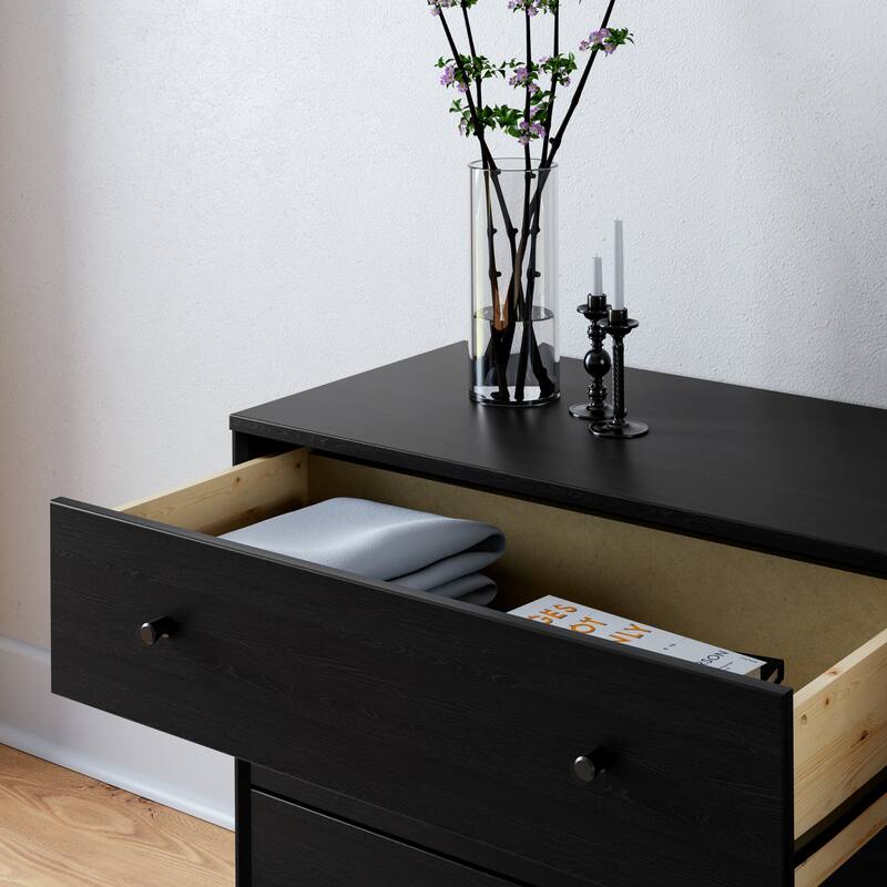 Prepac Finnley 3-Drawer 31" W Nightstand, Extra-Wide Bedside Table with Storage, Modern End Table for Home, Bedroom, Living Room