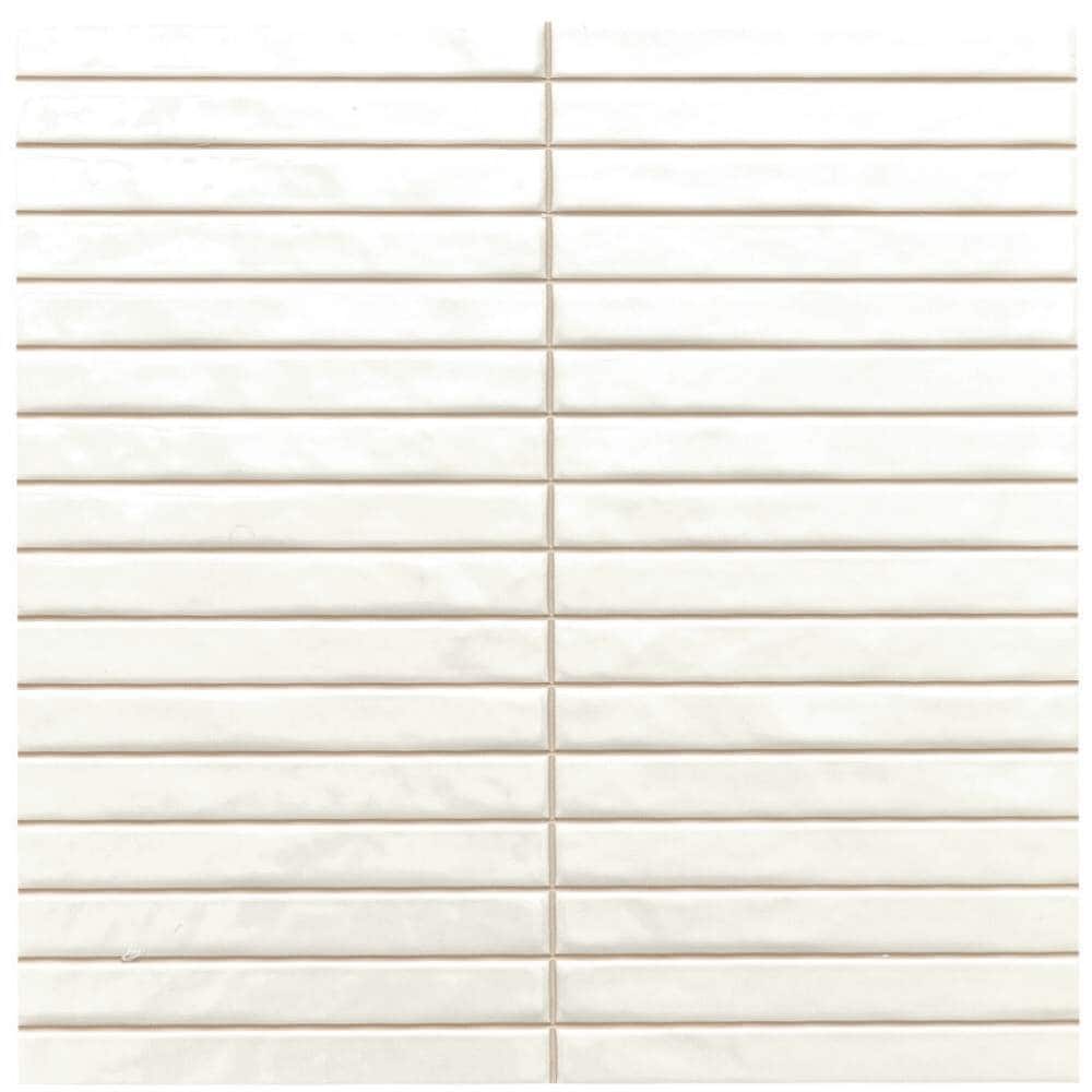 Castilla 14x14 Glossy Porcelain Textured Ribbed Tile - Wall, Backsplash