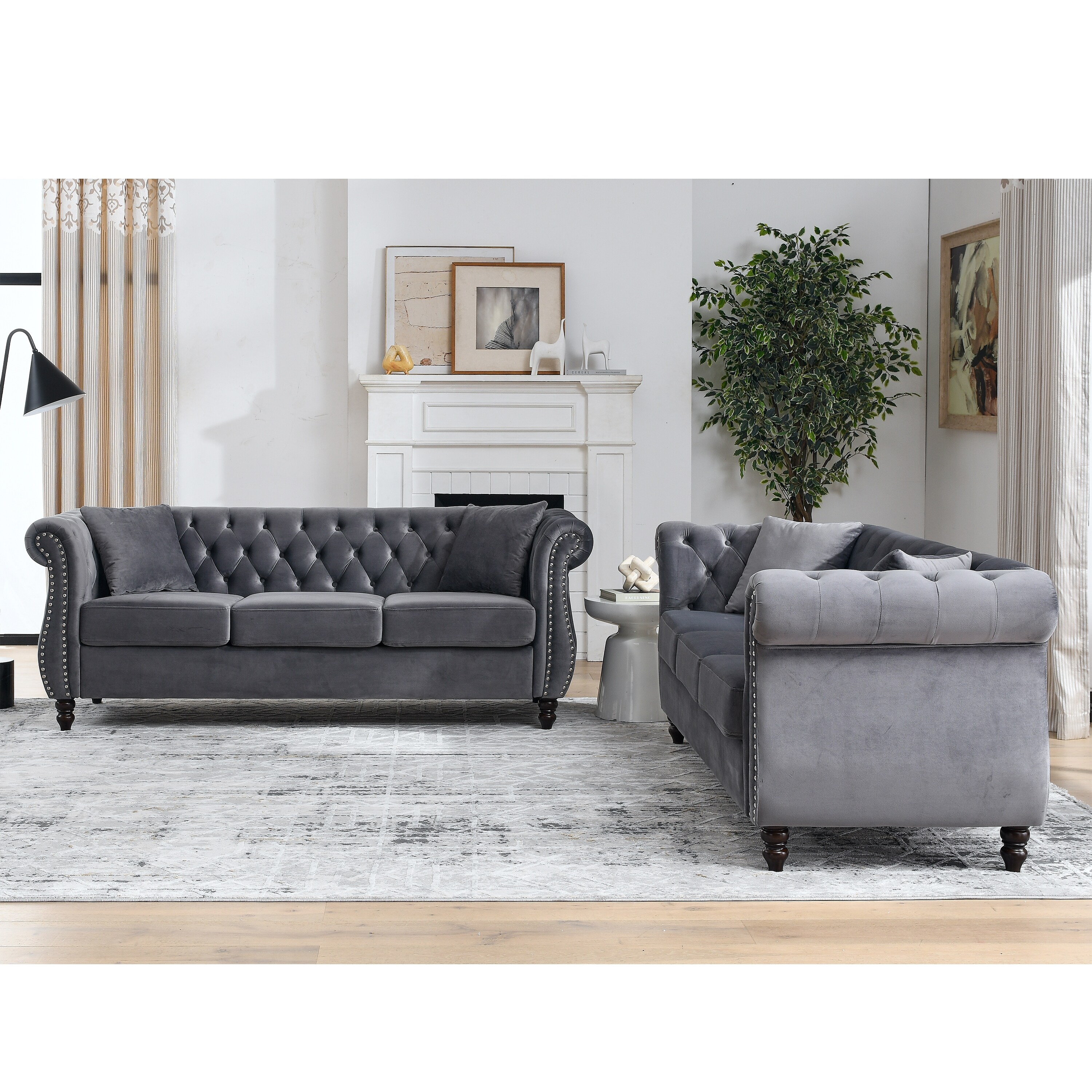 Pillows on chesterfield sofa sale