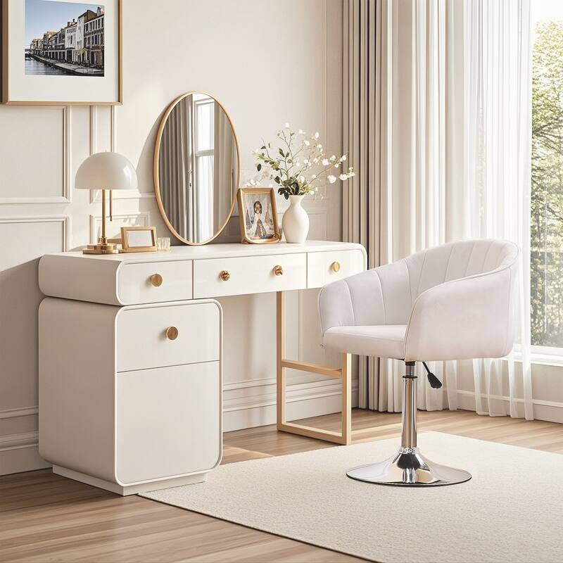 VECELO Bar Stool Chair Height Adjustable, Home Office Chair 360°Swivel Chair