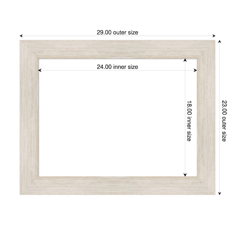 Amanti Art Hardwood Chocolate Framed Dry Erase Magnetic Board - 29 x 23 in - Hardwood White Wash