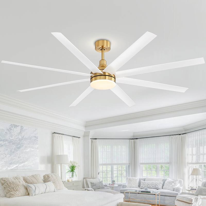 72 Inch Gold LED Ceiling Fan with Light Remote(8-Blade)