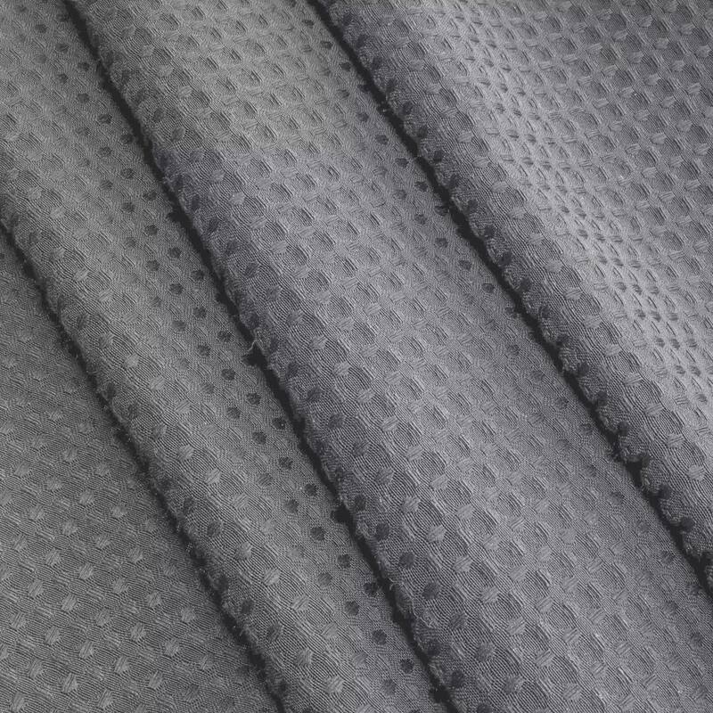 No Hook Waffle Weave Shower Curtain with Snap-in Liner