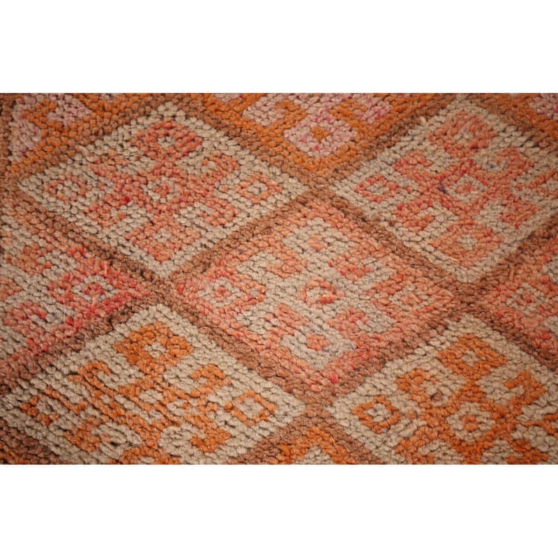 Oushak Turkish Vintage Runner Rug Hand-Knotted Geometric Wool Carpet - 2'8"x 13'7"