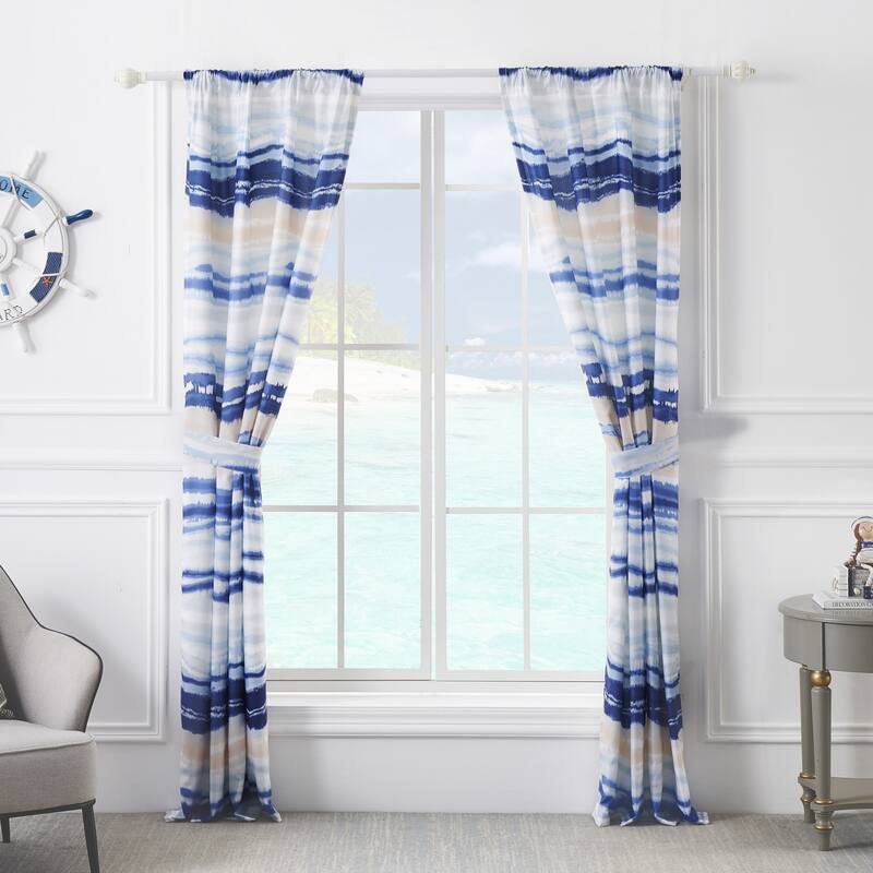 Barefoot Bungalow Crystal Cove Curtian Panels (Set of 2) - 84 W x 84 L