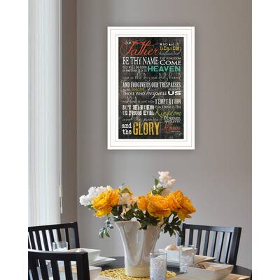 TrendyDecor4U Farmhouse "The Lords Prayer" Framed Print Wall Art by Marla Rae - Earthtone