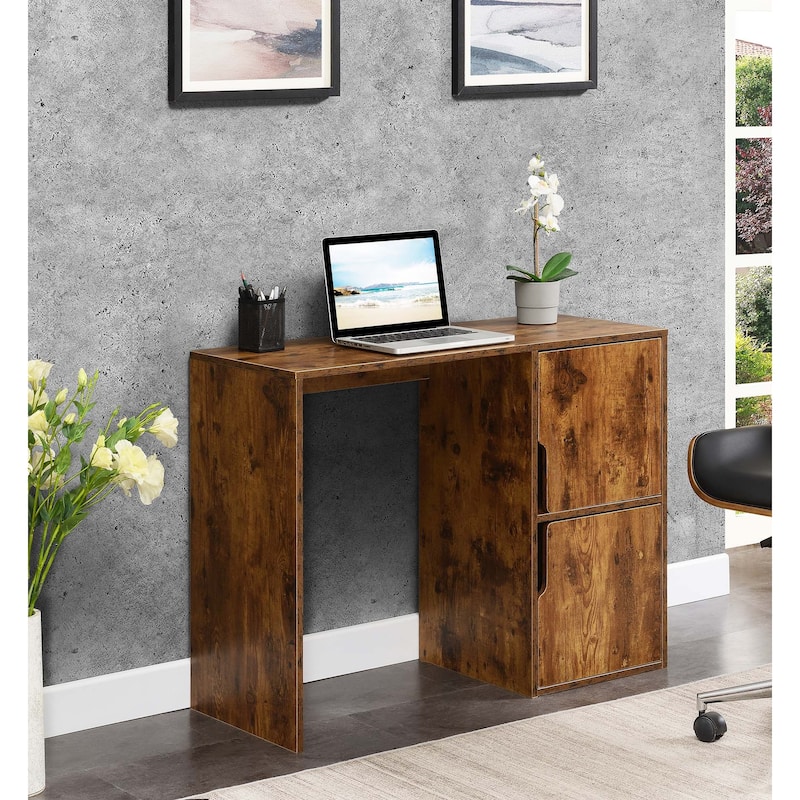 Convenience Concepts Designs2Go Student Desk with Storage Cabinets - Barnwood