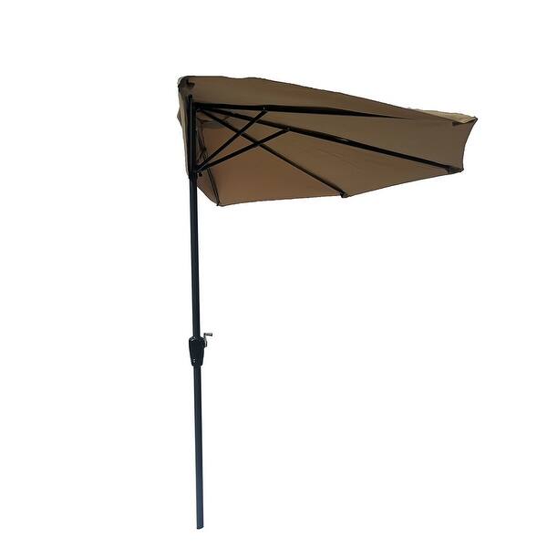 Shop 9ft Half Round Patio Umbrella Base Not Included Sand Overstock 32221710