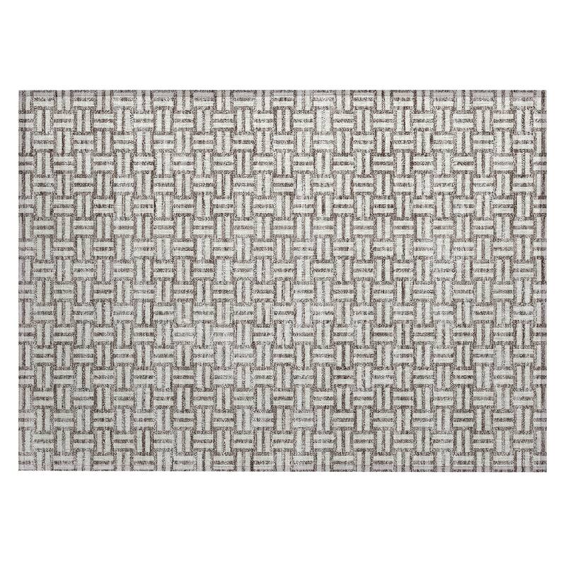 Machine Washable Indoor/ Outdoor Chantille Contempory Crosshatch Rug