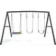 preview thumbnail 10 of 8, Hapfan 500lb Heavy Duty Metal Swing Sets for Backyard with 3 Swings
