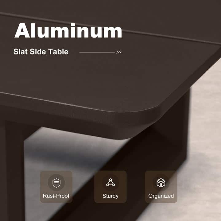 PURPLE LEAF Caesar Outdoor Couch with 9.6" white Thick Cushion and Table for Yard Porch Deck Outdoor Patio Conversation Sets