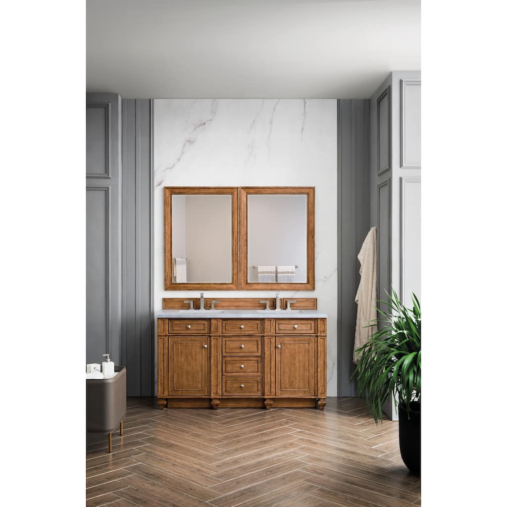 James Martin Vanities Bristol 60" Double Vanity, Saddle Brown