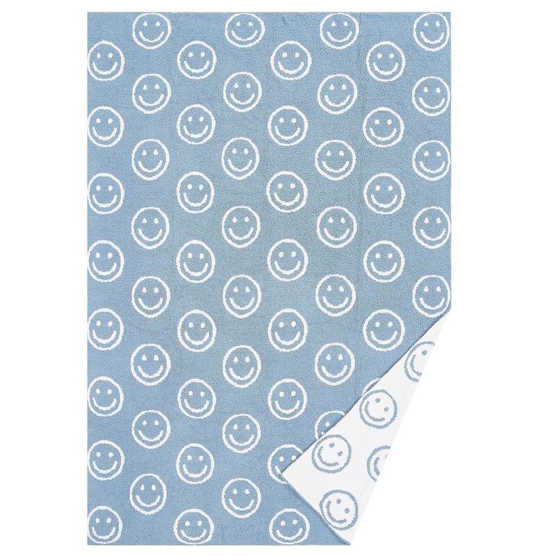 Truly Soft Cozy Smiley Reversible 50x70 Throw