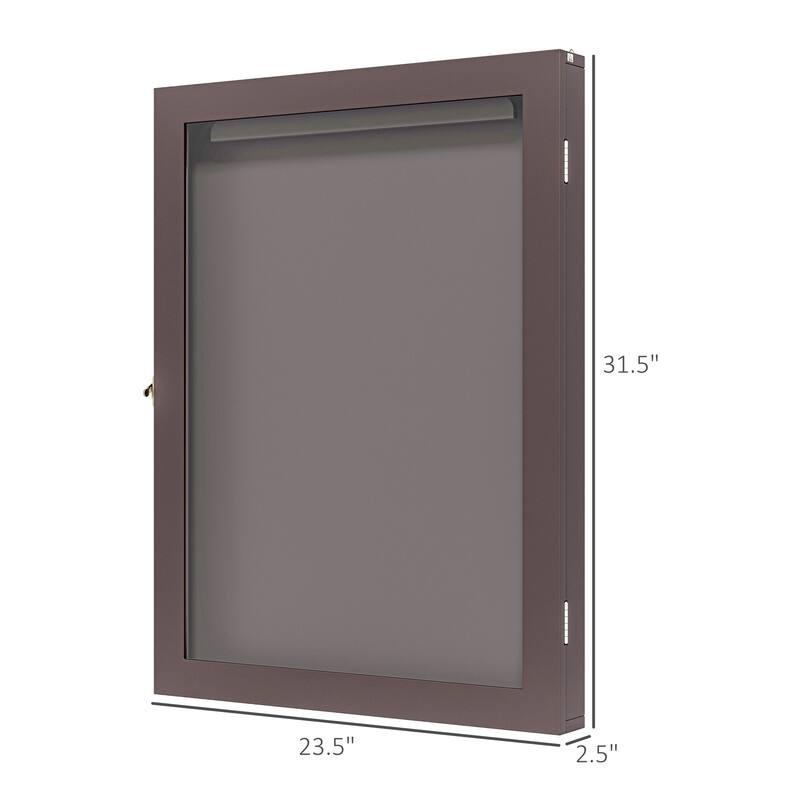 HOMCOM 24" x 32" Jersey Display Case, Wall-Mounted Memorabilia Acrylic Shadow Box with Hanger, Black