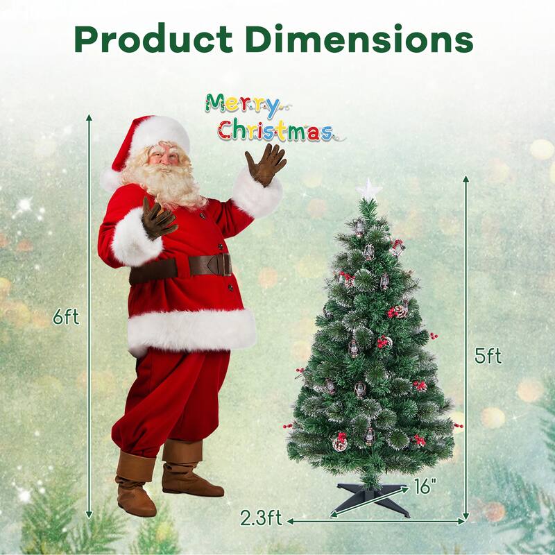 Gymax 5/6/7 FT Christmas Tree Artificial Xmas Tree w/ 8 Lighting Modes - See Details