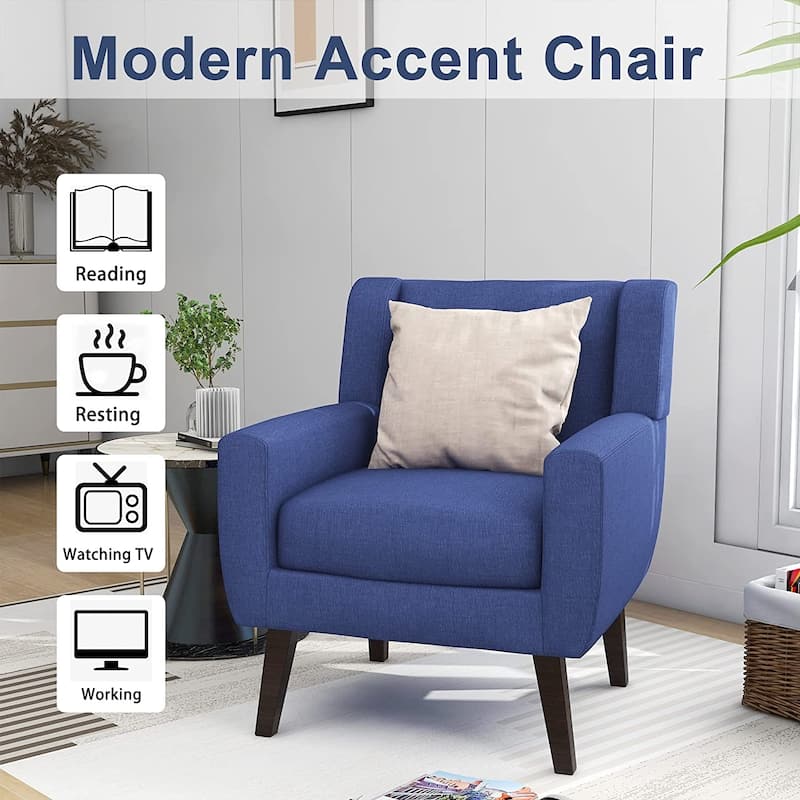 Arm Chair Morden Linen Upholstered Accent Chair Living Room Chair