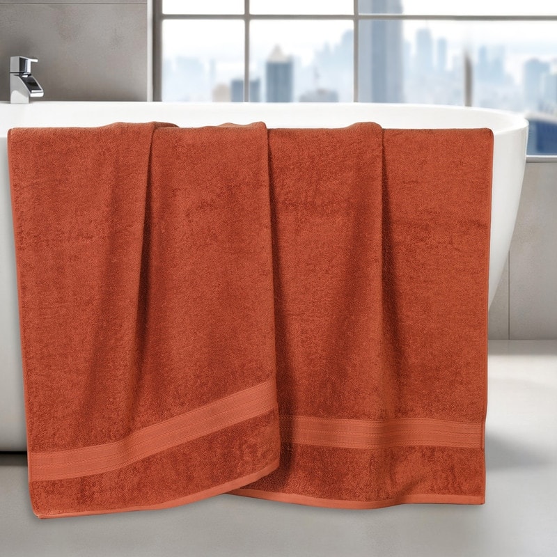 Eco-Friendly Sustainable Cotton Bath Sheet by Superior (Set of 2) - Copper