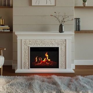 Northwest Electric Fireplace with Mantel, White
