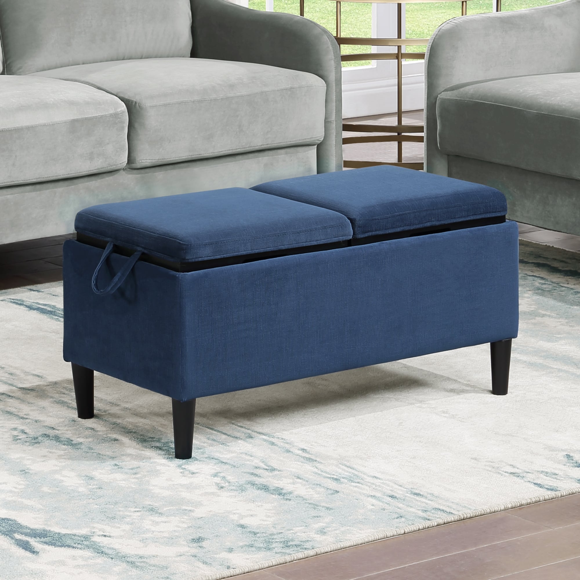 Convenience concepts designs4comfort magnolia storage ottoman with sales trays