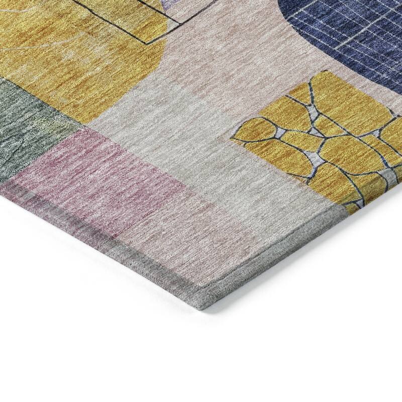HomeRoots Abstract Transitional Rectangle Outdoor Rug