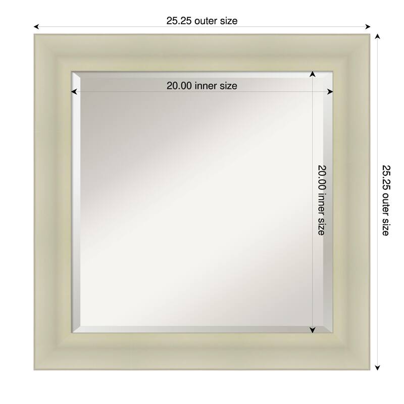 Oliver Beveled Wood Framed Wall Mirror - 25 x 25 in - Oliver Warm Silver