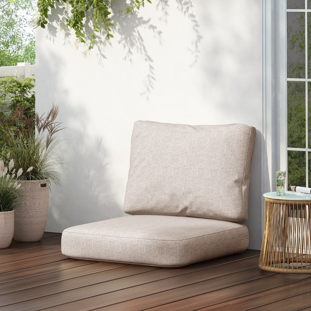 Christopher Knight Home - Noah Plush Comfort Outdoor Club Chair Cushion Set with Seat and Back Support