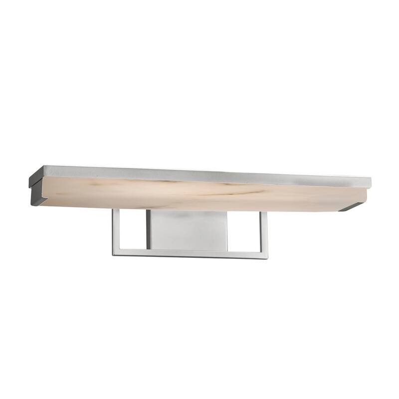 Justice Design LumenAria Elevate 20-inch Brushed Nickel Linear LED Wall/Bath, Faux Alabaster Shade - Brushed Nickel