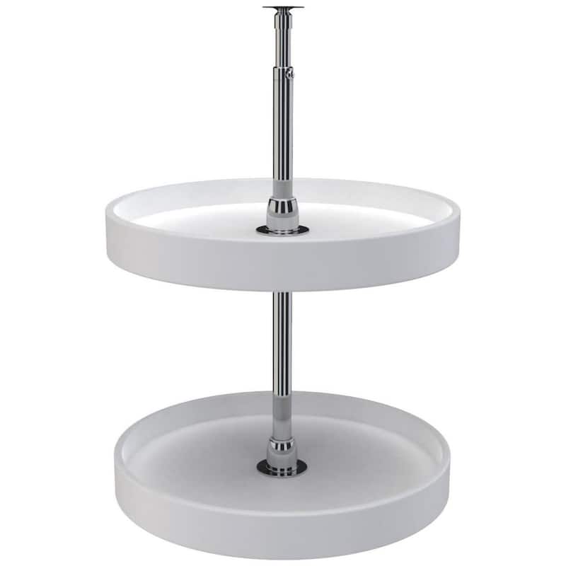 Rev-A-Shelf RAS Polymer 18 Inch Full Circle 2 Shelf Lazy Susan Set - White