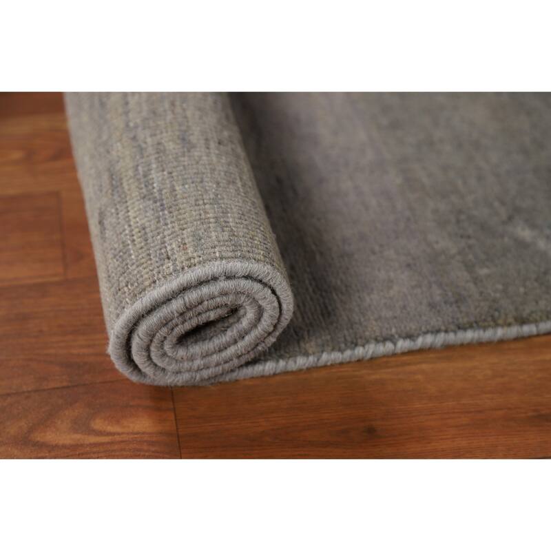 Gray Gabbeh Oriental Foyer Rug Hand-Knotted Wool Carpet - 2'7"x 3'11"