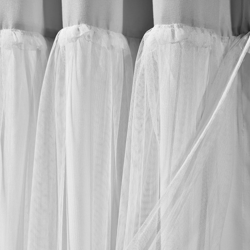 Lush Decor Tulle Skirt Colorblock Window Curtain Panel Pair - 84" x 40"