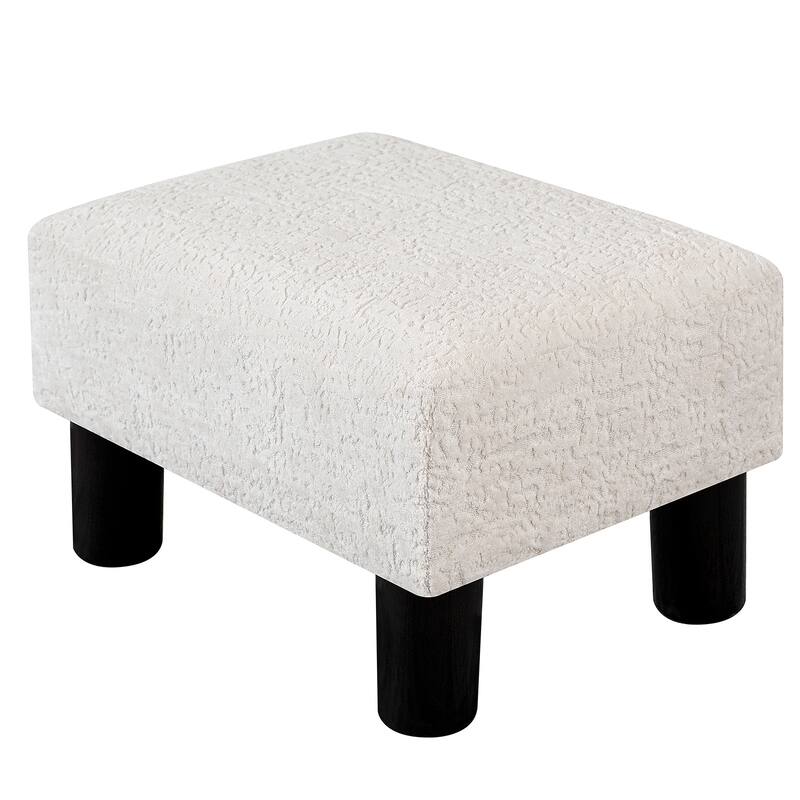 Adeco Small Rectangular Ottoman Footrest Stool Chair