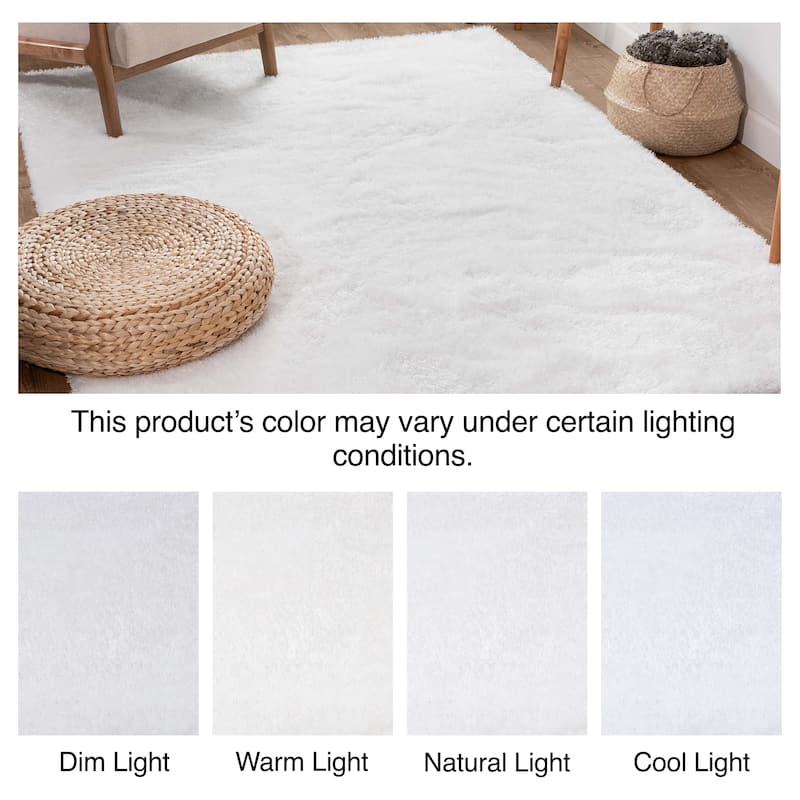 Well Woven Feather Liza Solid Shag Area Rug