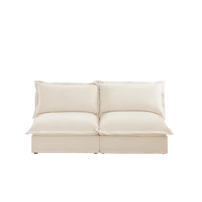 73.2" Chenille Modular 3-Seat Sofa with Removable Washable Covers And Multiple Pillows