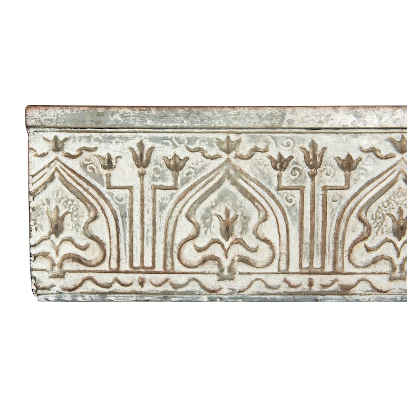 White & Grey Decorative Metal Wall Shelf