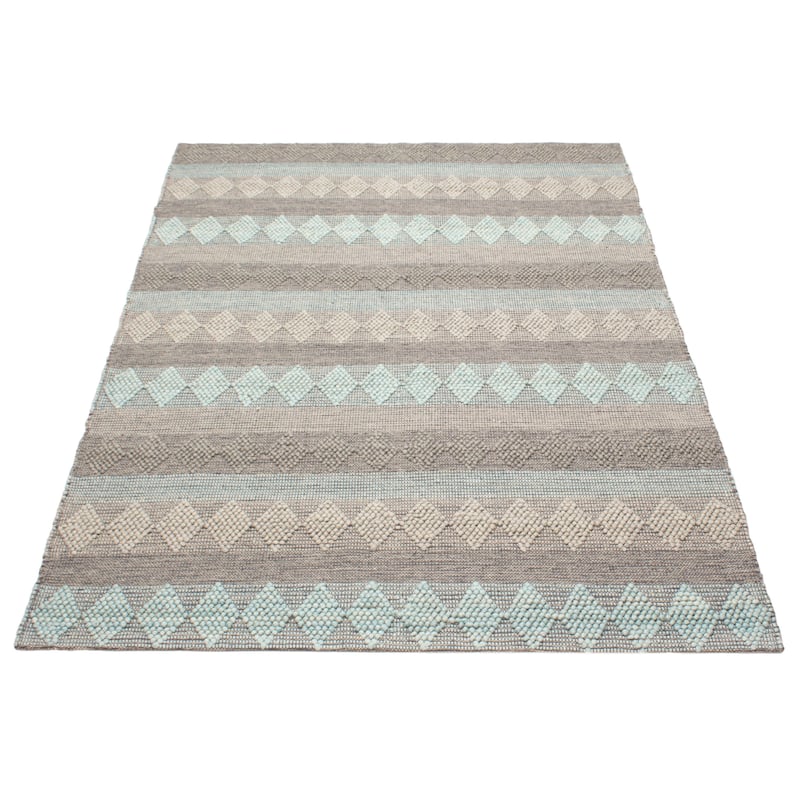 ECARPETGALLERY Braid weave Sienna Grey Wool Rug - 6'1 x 9'2