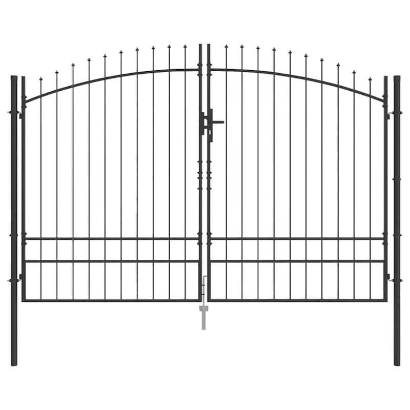 vidaXL Garden Gate with Lock Gray Steel