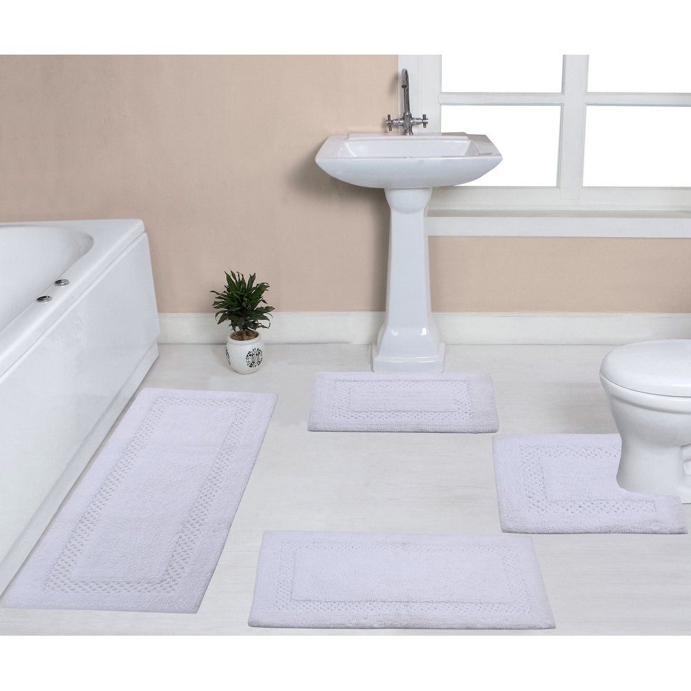 GOYLSER White Bath Mats for Bathroom, Non Slip Bath Floor Mat, Washable  Bathroom Runner White Bathroom Rugs Cut to Fit, Quick Dry Solid White Bath  Mat