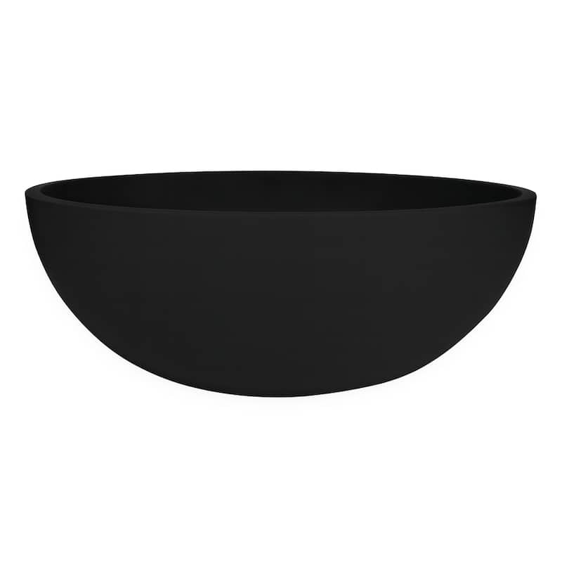 16 inch Veyra Matte Black Solid Surface Round Vessel Sink